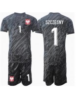 Otroške Nogometnih dresov Poljska Wojciech Szczesny #1 Vratar Gostujoči EP 2024 Kratki rokavi (+ hlače)